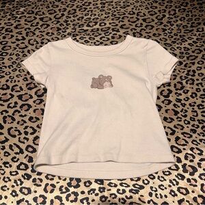 Cream Bear Graphic T-Shirt
